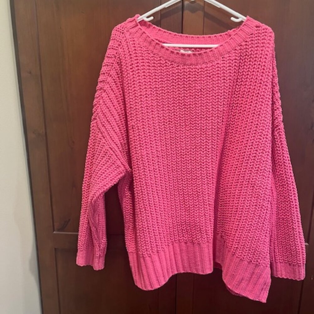 NWT American Eagle Oversized Sweater  Bright Pink Size Medium